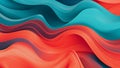 Teal and Coral Abstract Patterns Vibrant and Energetic