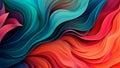 Teal and Coral Abstract Patterns Vibrant and Energetic