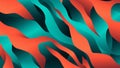 Teal and Coral Abstract Patterns Vibrant and Energetic