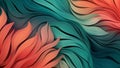 Teal and Coral Abstract Patterns Vibrant and Energetic