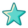 Teal and cream hand drawn style star clipart vector Royalty Free Stock Photo