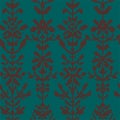 Teal Damask Pattern Vector Seamless Royalty Free Stock Photo