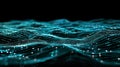 Teal Data Stream Network, Digital Wave Backdrop, Abstract Connection Pattern Royalty Free Stock Photo