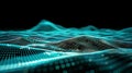 Teal Data Wave Background - Abstract Particle Flow Visualization Royalty Free Stock Photo