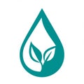 Teal drop-shaped icon featuring a stylized leaf design inside. The leaf has two distinct Royalty Free Stock Photo