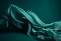 teal Fabric Blowing on teal Background generative AI