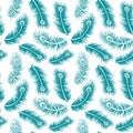 Teal Feather Pattern Design Background Royalty Free Stock Photo