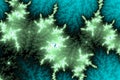 Teal fractal blured pattern in neon colors