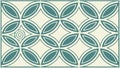 Teal Geometric Leaf Motif Pattern Tile, vector design Generative AI Royalty Free Stock Photo