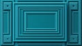 Teal Geometric Nested Frame Design Abstract Artwork