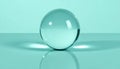 Teal Glass Sphere Reflection on Smooth Surface Royalty Free Stock Photo