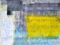 Teal, Grey and Yellow Abstract Art Painting Royalty Free Stock Photo