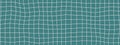Teal grid pattern backdrop. Notebook paper lines form squares with wavy, hand-drawn checker texture. Vector seamless Royalty Free Stock Photo