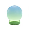 Teal And Light Green Crystal Ball On Green Stand Royalty Free Stock Photo