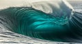 Teal Ocean Wave Crashing Abstract Water Texture Royalty Free Stock Photo