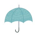 Teal open umbrella retro design