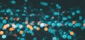 Teal and orange bokeh lights with digital data overlays abstract background Royalty Free Stock Photo