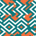 Modern Minimal Wallpaper Design With Orange And Turquoise Squares