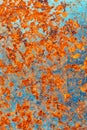 Teal and orange rust texture. Royalty Free Stock Photo