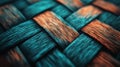 Teal and Orange Woven Fiber Texture Close Up Royalty Free Stock Photo