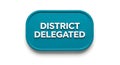 Teal oval button with \'district delegated\' text overlay for official use Royalty Free Stock Photo