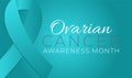 Teal Ovarian Cancer Awareness Month Background Illustration