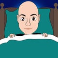 Teal for Ovarian Cancer Bald Woman In Bed