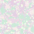 Teal, pink shades, white camouflage seamless pattern