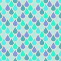 Teal and purple water drops seamless pattern