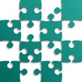 Teal Puzzle Pieces - JigSaw - Field for Chess. Royalty Free Stock Photo