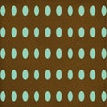 Teal Retro Dots on Brown Background