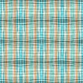 Teal rustic coastal beach house check fabric tile. Seamless sailor flannel textile gingham repeat swatch.