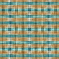 Teal rustic coastal beach house check fabric tile. Seamless sailor flannel textile gingham repeat swatch.