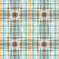 Teal rustic coastal beach house check fabric tile. Seamless sailor flannel textile gingham repeat swatch.