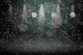 Teal, sea-green cute bright glitter lights defocused stage spotlights bokeh abstract background with sparks fly, festive mockup