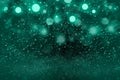 teal, sea-green nice glossy glitter lights defocused bokeh abstract background with sparks fly, festive mockup texture with blank Royalty Free Stock Photo