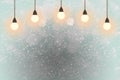 Teal, sea-green wonderful shining glitter lights defocused light bulbs bokeh abstract background with sparks fly, holiday mockup Royalty Free Stock Photo