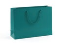 Teal shopping bag isolated on white background Royalty Free Stock Photo