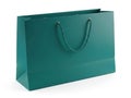 Teal shopping bag isolated on white background Royalty Free Stock Photo
