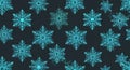 Teal Snowflake Pattern on Dark Background Royalty Free Stock Photo