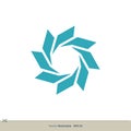 Teal Star Flower Vector Logo Template Illustration Design. Vector EPS 10