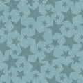 Teal star-shape seamless pattern background