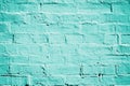 Teal turquoise brick wall background or mint green turqoise backround Royalty Free Stock Photo