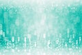 Teal turquoise mint aqua green glitter Christmas celebration bokeh background birthday sparkle pattern Royalty Free Stock Photo