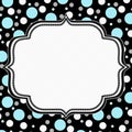 Teal, White and Black Polka Dot Frame Background Royalty Free Stock Photo