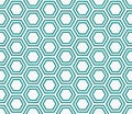 Teal and White Hexagon Tile Pattern Repeat Background