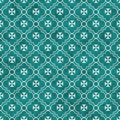 Teal and White Maltese Cross Symbol Tile Pattern Repeat Background