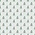 Teal and White Money Bag Repeat Pattern Background