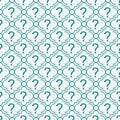 Teal and White Question Mark Symbol Pattern Repeat Background
