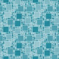 Teal and White Square Mosaic Abstract Geometric Design Tile Patt